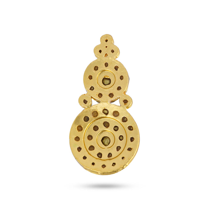 Karnapathakkam - 1 x 0.25 Inches | Stone Earring/ Multicolour Stone Karnapathiram for Deity