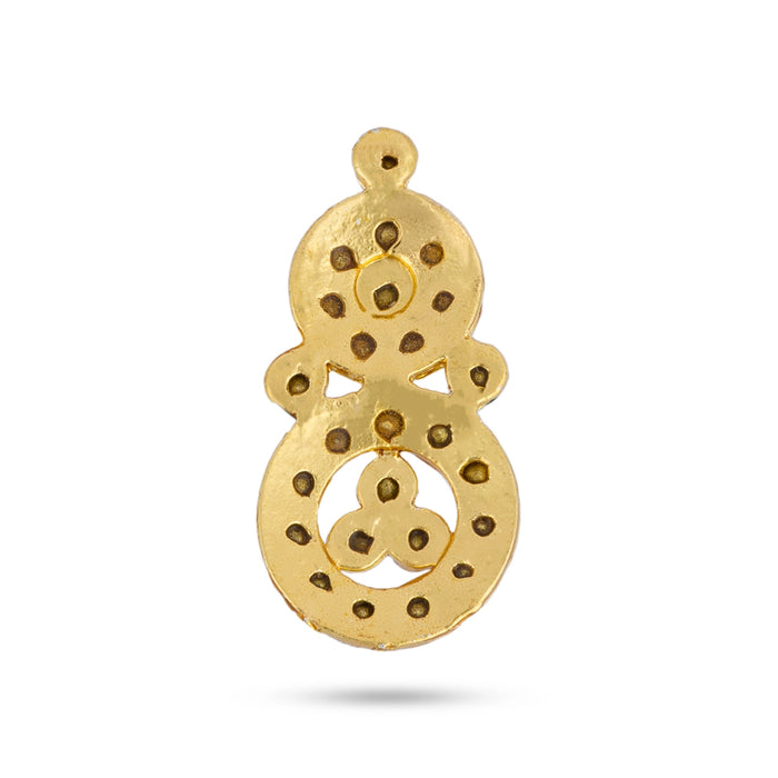 Stone Earring Pair - 1 x 0.5 Inches | Stud Earring/ Multicolour Stone Karnapathiram for Deity