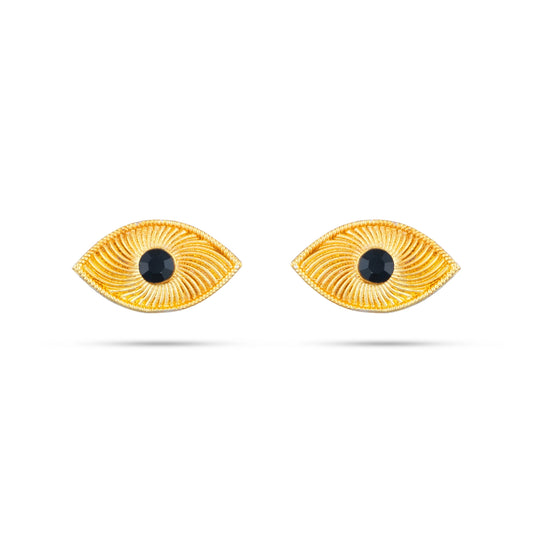 Eye Pair - 0.5 x 1 Inch | Amman Kanmalar/ Gold Polish Kanmalar for Deity Decor/ 10 Gms Approx - Head & Face Accessories