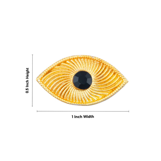 Eye Pair - 0.5 x 1 Inch | Gold Polish Kanmalar/ Amman Kanmalar for Deity Decor/ 10 Gms Approx - Head & Face Accessories