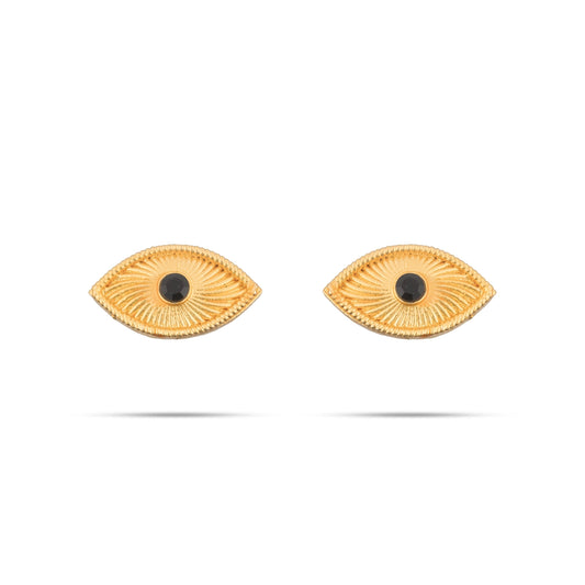 Eye Pair - 0.25 x 0.75 Inch | Gold Polish Amman Kanmalar/ Kanmalar for Deity Decor - Head & Face Accessories