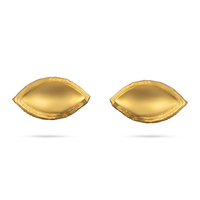Gold Polish Eye Pair - 0.5 Inch | Varalakshmi Decor/ Amman Kanmalar/ Single Stone Eye For Deity - Head & Face Accessories