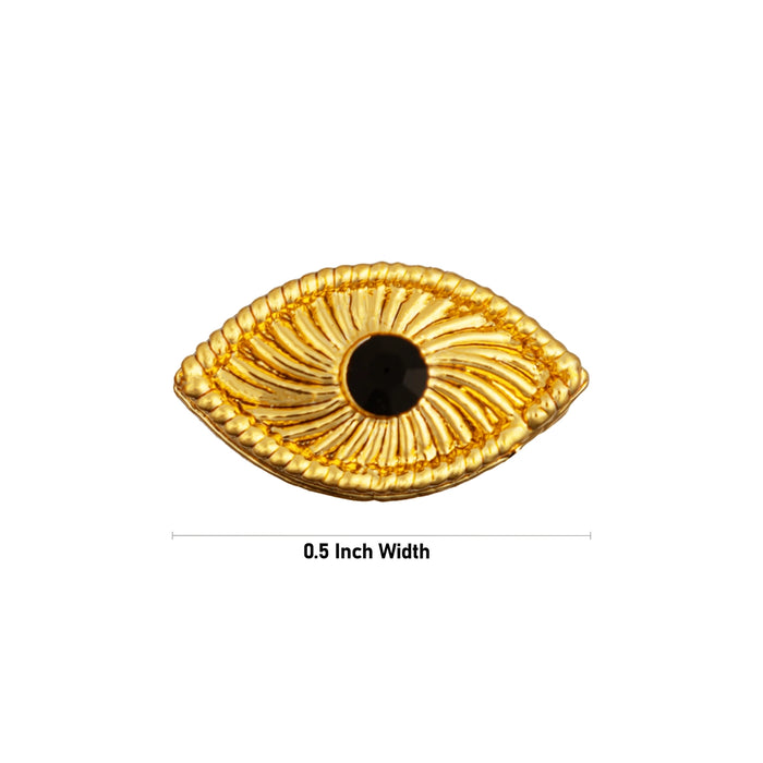 Gold Polish Eye Pair - 0.5 Inch | Varalakshmi Decor/ Amman Kanmalar/ Single Stone Eye For Deity - Head & Face Accessories