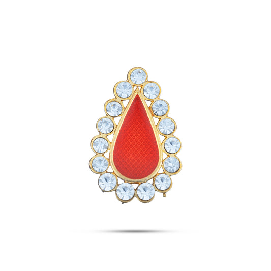 Stone Pottu - 1 x 0.5 Inch | Stone Tilak/ Stone Bindi for Deity - Head & Face Accessories