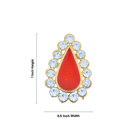 Stone Pottu - 1 x 0.5 Inch | Stone Tilak/ Stone Bindi for Deity - Head & Face Accessories
