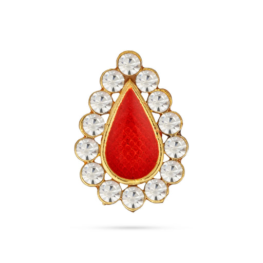 Stone Bindi - 0.75 X 0.5 Inches | Stone Pottu / Tilak Stone / Bindi With Stone For Deity Decor - Head & Face Accessories