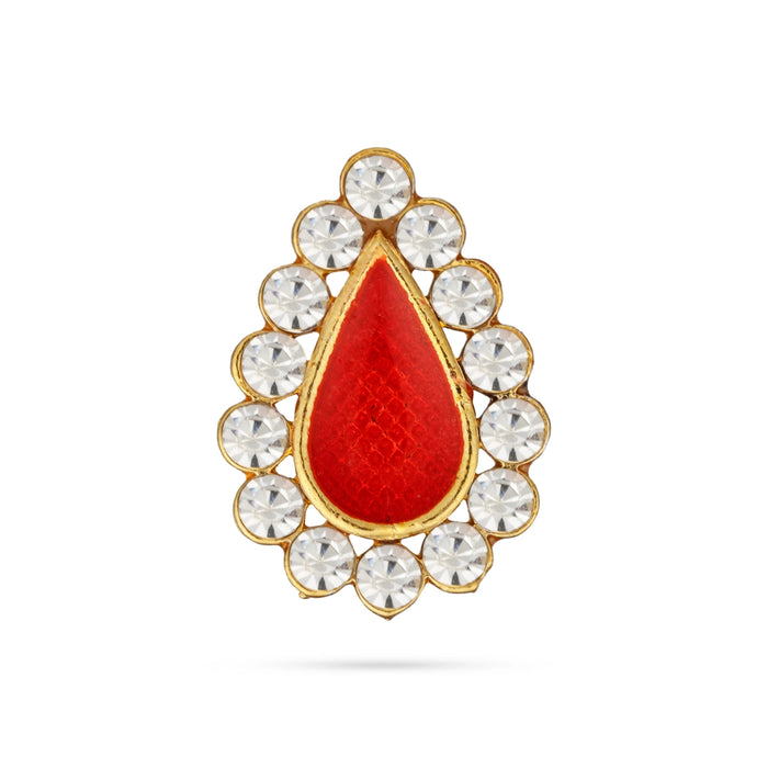 Stone Bindi - 0.75 X 0.5 Inches | Stone Pottu / Tilak Stone / Bindi With Stone For Deity Decor - Head & Face Accessories