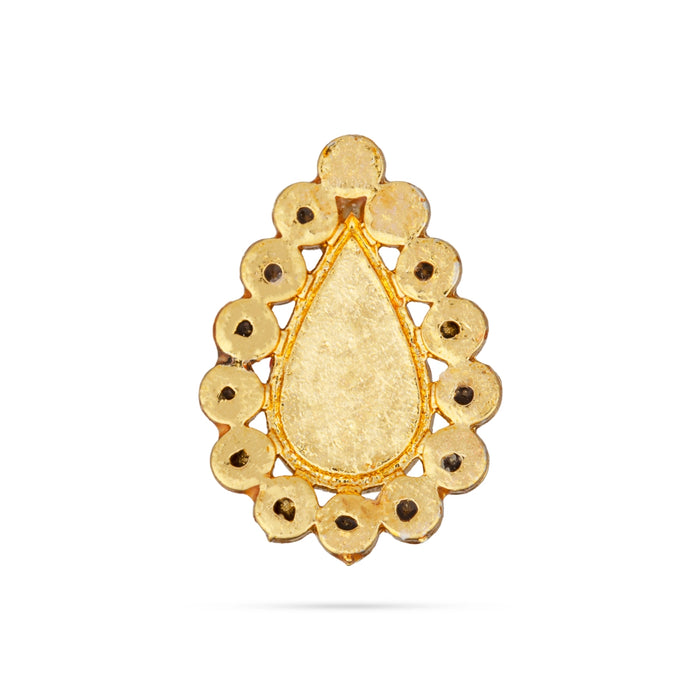 Stone Bindi - 0.75 X 0.5 Inches | Stone Pottu / Tilak Stone / Bindi With Stone For Deity Decor - Head & Face Accessories