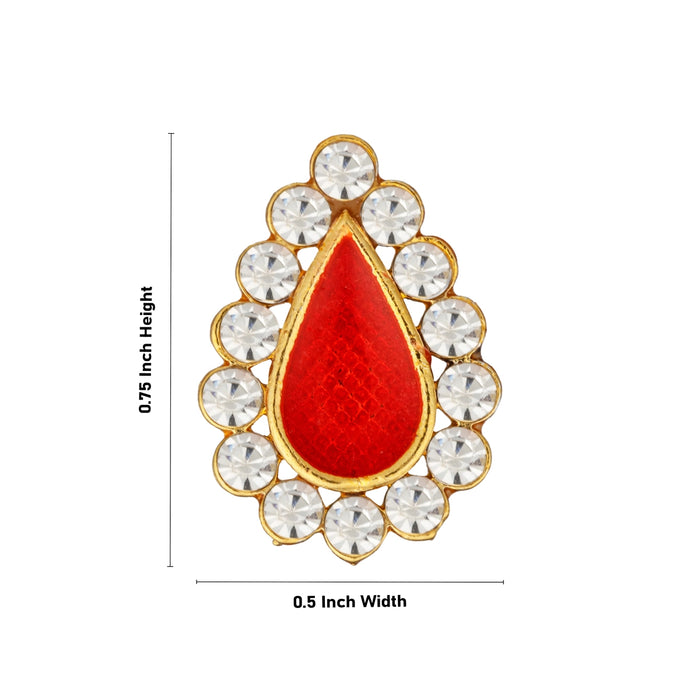 Stone Bindi - 0.75 X 0.5 Inches | Stone Pottu / Tilak Stone / Bindi With Stone For Deity Decor - Head & Face Accessories
