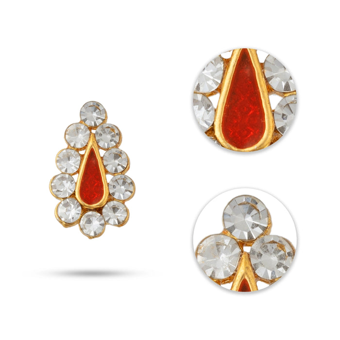 Stone Tilakam - 2 x 0.5 Inches | Goddess Pottu / Stone Bindi / Tikka Stone for Deity
