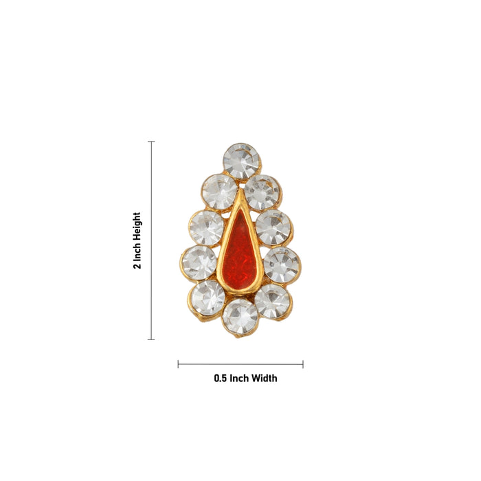 Stone Tilakam - 2 x 0.5 Inches | Goddess Pottu / Stone Bindi / Tikka Stone for Deity