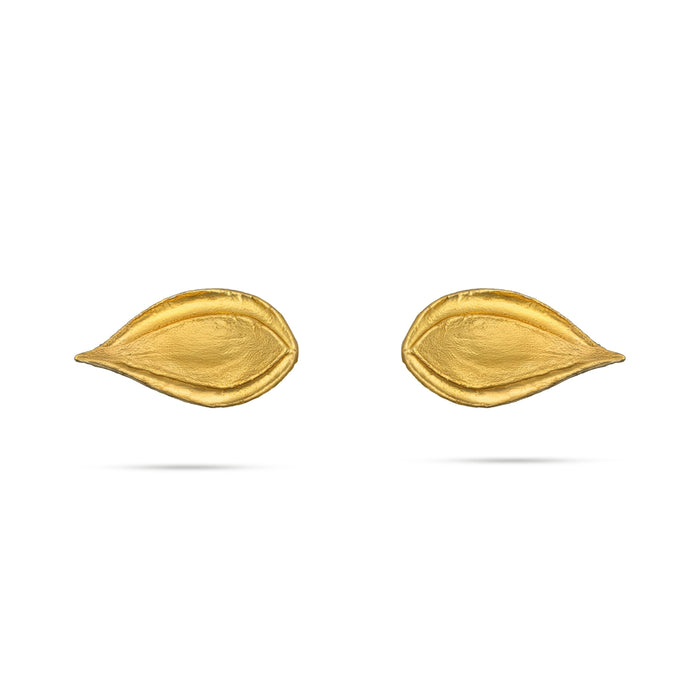 Stone Eye Pair - 0.75 Inch | Swamy Alangaram/ Gold Polish Amman Kanmalar For Deity Decoration - Head & Face Accessories