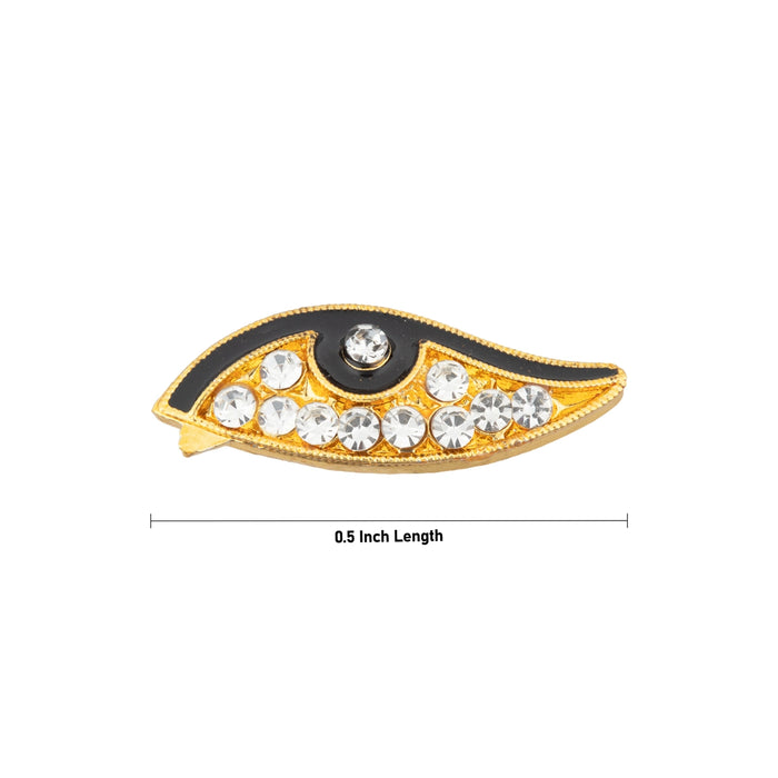 Stone Eye Pair - 0.5 Inch | Amman Kanmalar/ Stone Kanmalar for Deity Decor/ 5 Gms Approx - Head & Face Accessories