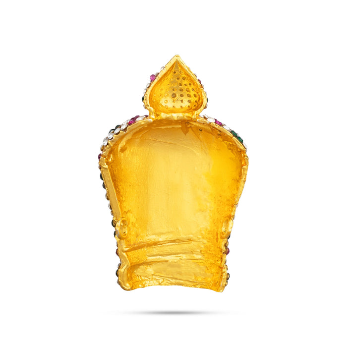 Half Crown - 3.5 x 2 Inches | Multicolour Stone Kireedam/ Mukut/ Kiridam for Deity