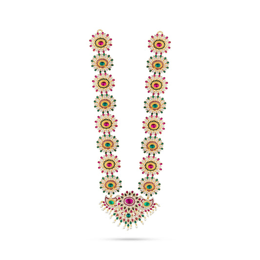 Stone Haram - 18 Inches | Multi Coloured Stone Jewellery/ Long Stone Necklace for Deity - Neck & Body Accessories