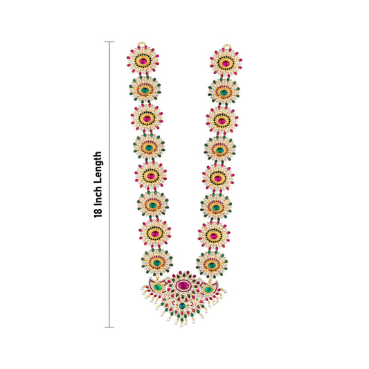 Stone Haram - 18 Inches | Multi Coloured Stone Jewellery/ Long Stone Necklace for Deity - Neck & Body Accessories
