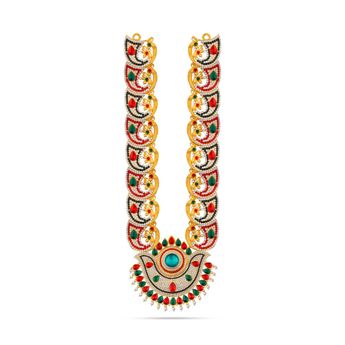 Stone Haram - 17 Inches | Multi Coloured Stone Jewellery/ Long Stone Necklace for Deity - Neck & Body Accessories