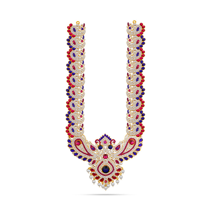 Stone Haram - 17 Inches | Multi Coloured Stone Jewellery/ Long Stone Necklace for Deity - Neck & Body Accessories