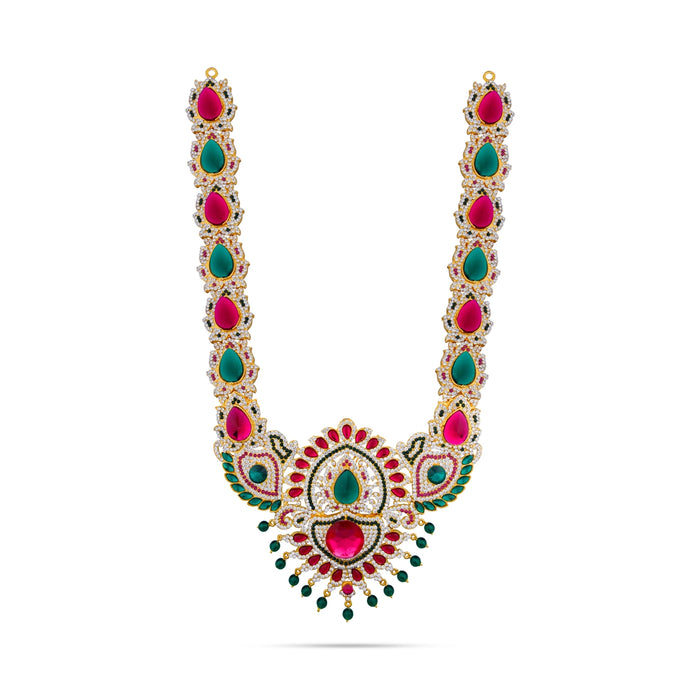 Stone Haram - 17 Inches | Multi Coloured Stone Jewellery/ Long Stone Necklace for Deity - Neck & Body Accessories