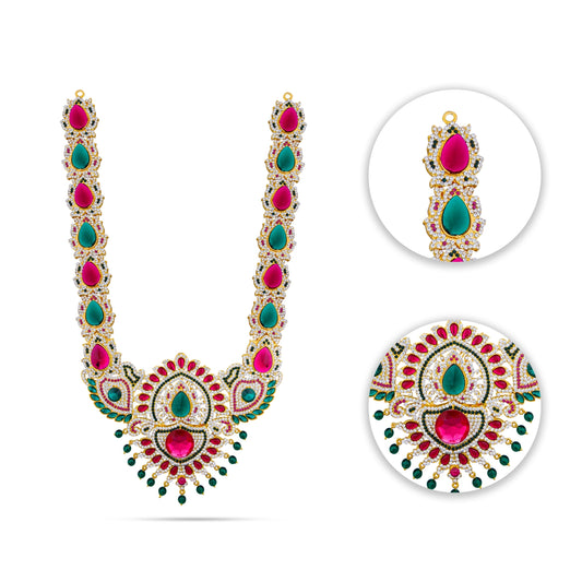 Stone Haram - 17 Inches | Multi Coloured Stone Jewellery/ Long Stone Necklace for Deity - Neck & Body Accessories