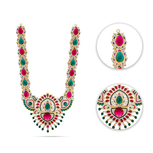 Stone Haram - 17 Inches | Multi Coloured Stone Jewellery/ Long Stone Necklace for Deity - Neck & Body Accessories