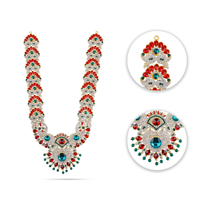 Stone Haram - 17 Inches | Multi Coloured Stone Jewellery/ Long Stone Necklace for Deity - Neck & Body Accessories