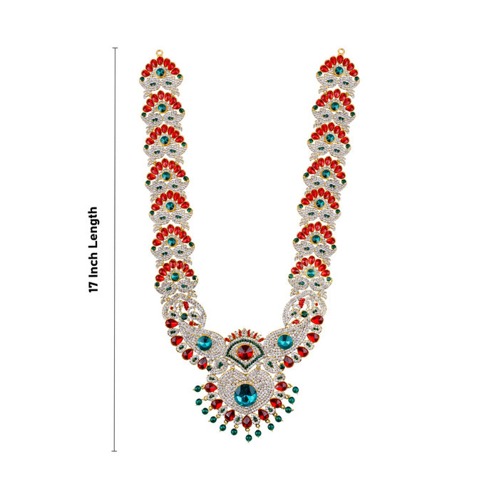 Stone Haram - 17 Inches | Multi Coloured Stone Jewellery/ Long Stone Necklace for Deity - Neck & Body Accessories