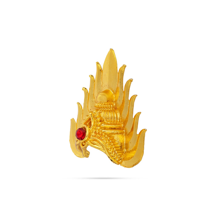 Half Mukut - 2.5 x 2.5 Inches | Kiridam / Single Stone Half Crown / Stone Kireedam for Deity