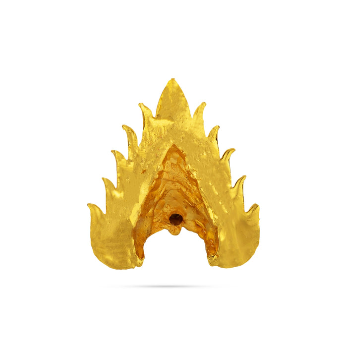Half Mukut - 2.5 x 2.5 Inches | Kiridam / Single Stone Half Crown / Stone Kireedam for Deity