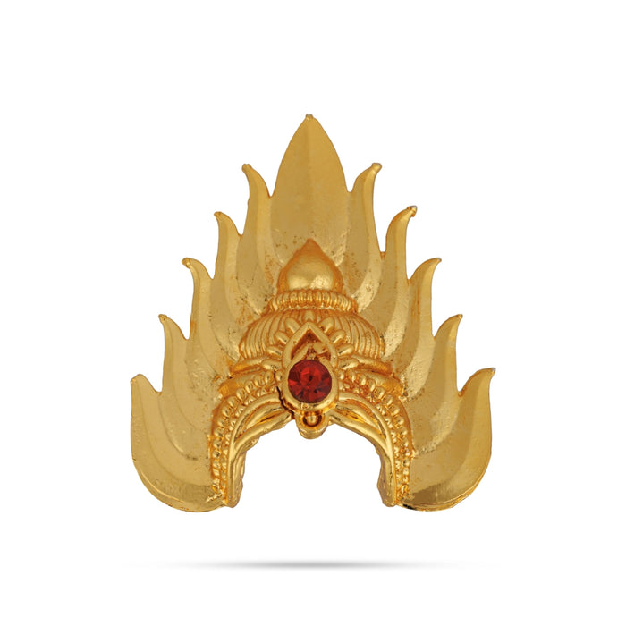 Half Kireedam - 1.5 x 1.5 Inches | Gold Polish Half Crown/ Stone Kiridam for Deity Decor
