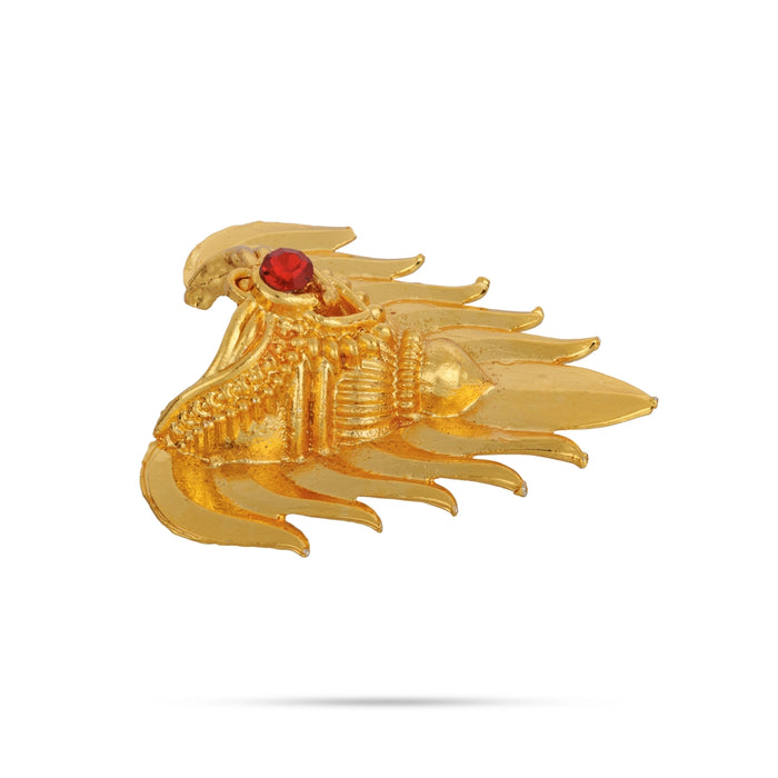 Half Kireedam - 1.5 x 1.5 Inches | Gold Polish Half Crown/ Stone Kiridam for Deity Decor