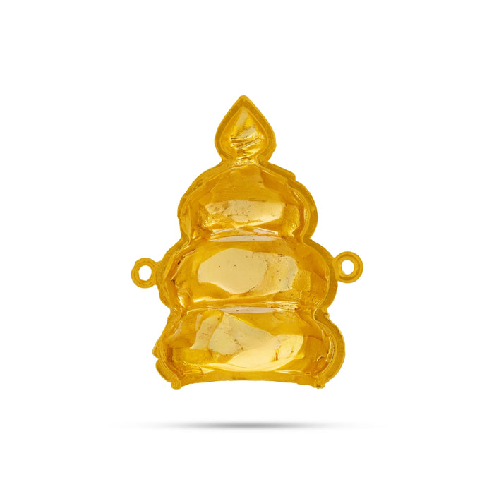 Half Kireedam - 2.5 x 1.75 Inches | Gold Polish Half Kiridam/ Mukut/ Single Stone Half Crown for Deity