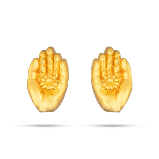 Lakshmi Hands Pair - 0.5 Inch | Devi Hand/ Gold Polish Amman Hand for Deity Decor/ 10 Gms Approx - Neck & Body Accessories