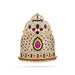 Half Kireedam - 5 x 4.5 Inches | Mukut / Multicolour Stone Half Crown / Stone Kiridam for Deity - Head & Face Accessories