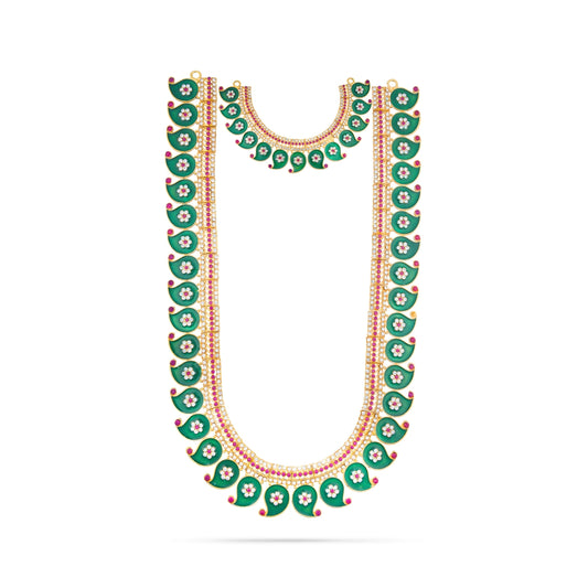 Stone Haram Set - 12 Inches | Stone Necklace/ Multicolour Stone Jewellery for Deity - Neck & Body Accessories