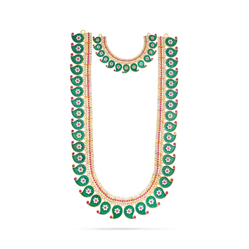 Stone Haram Set - 12 Inches | Stone Necklace/ Multicolour Stone Jewellery for Deity - Neck & Body Accessories