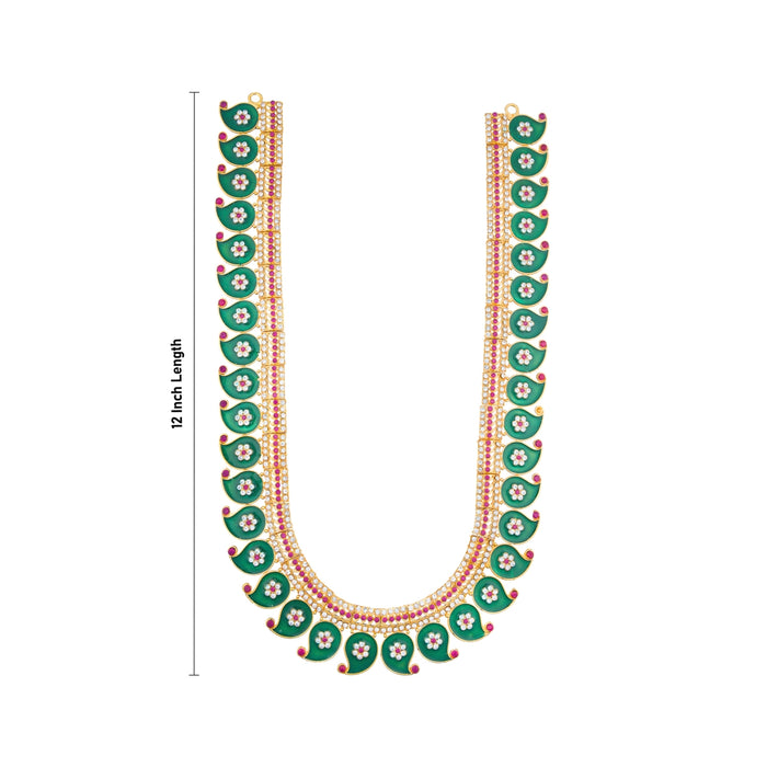 Stone Haram Set - 12 Inches | Stone Necklace/ Multicolour Stone Jewellery for Deity - Neck & Body Accessories