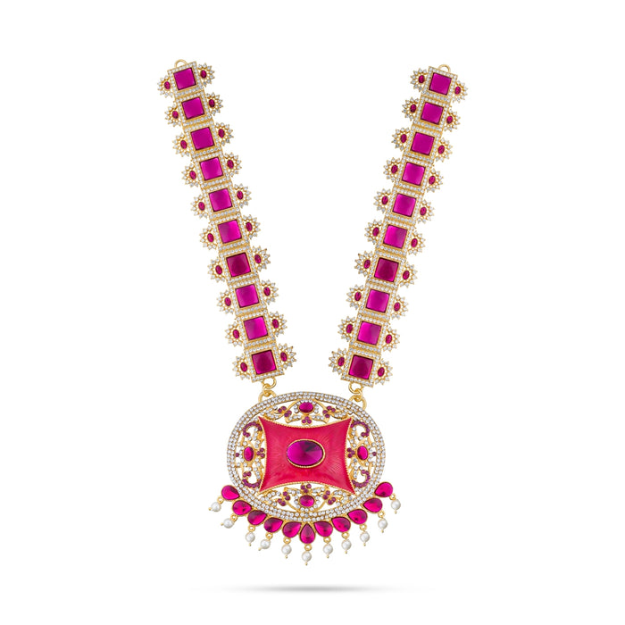 Stone Haram - 14 Inches | Multi Coloured Stone Jewellery/ Long Stone Necklace for Deity - Neck & Body Accessories