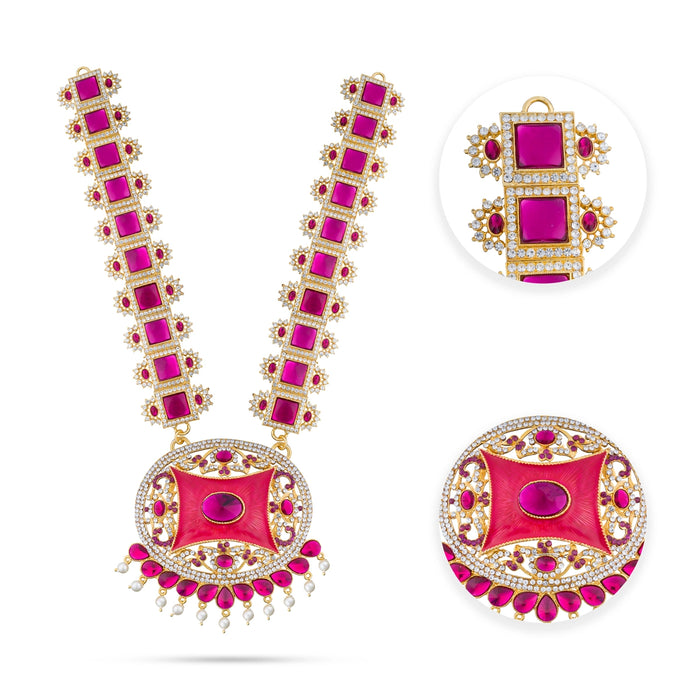 Stone Haram - 14 Inches | Multi Coloured Stone Jewellery/ Long Stone Necklace for Deity - Neck & Body Accessories