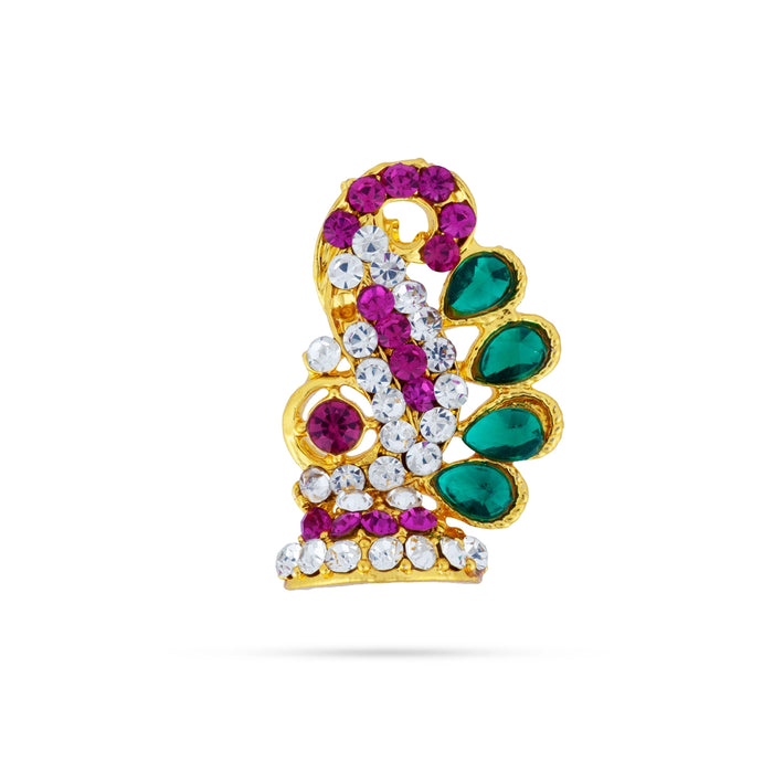 Karnapathakam - 1.5 x 0.75 Inches | Stone Earring Set / Stone Studs / Multicolour Stone Ear Ring for Deity
