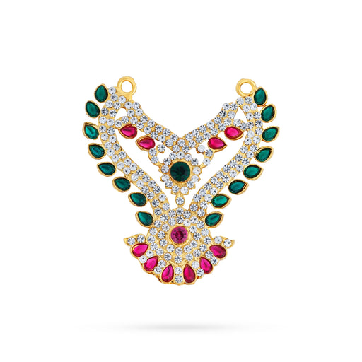 Stone Necklace - 2.5 X 2.5 Inches | Multicolour Stone Jewellery/ Artificial Jewelry For Deity - Neck & Body Accessories