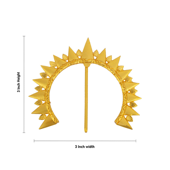 Hair Arch - 3 x 3 Inches | Gold Polish Jewellery/ Hair Accessory/ Artificial Jewelry For Deity
