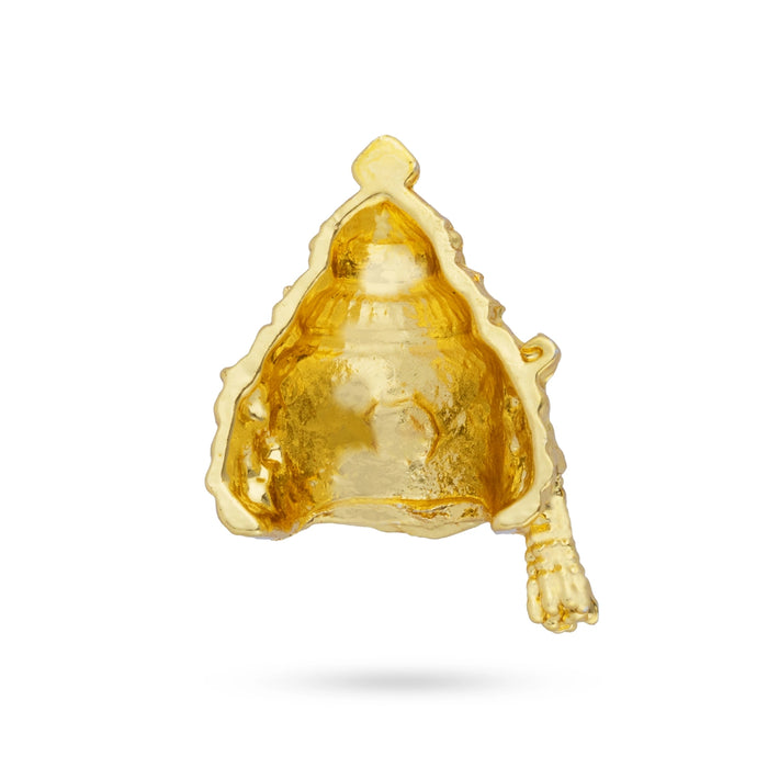 Half Kireedam - 1 x 0.5 Inches | Single Stone Crown/ Gold Polish Kireedam/ Mukut For Deity