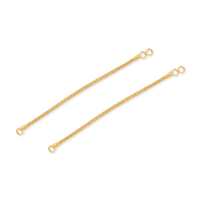 Ear Chain Pair - 4.75 Inches | Earring Chain/ Gold Polish Earring Mattal for Women