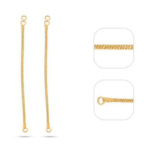 Ear Chain Pair - 4.75 Inches | Earring Chain/ Gold Polish Earring Mattal for Women - Ethnic Wear Accessories