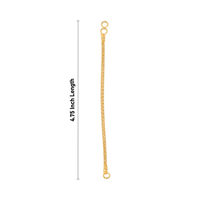Ear Chain Pair - 4.75 Inches | Earring Chain/ Gold Polish Earring Mattal for Women