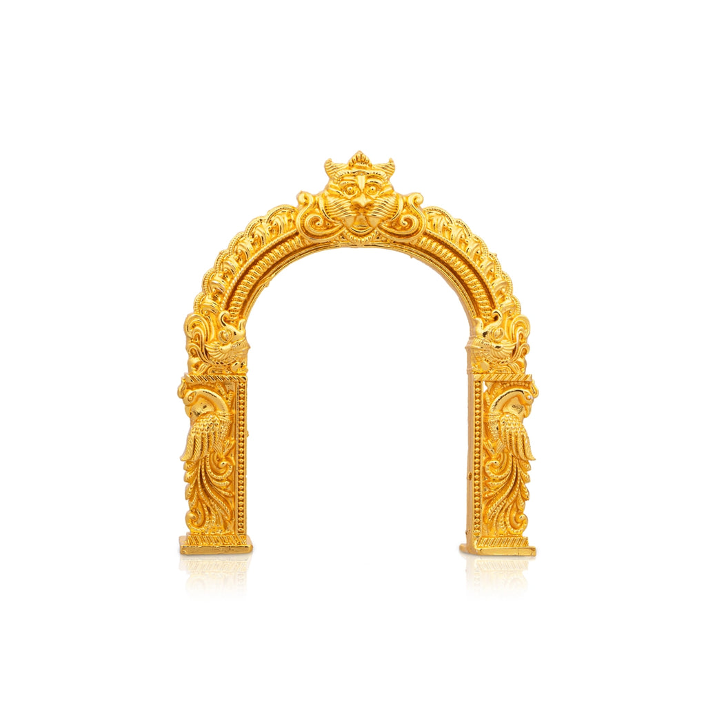 Gold Polish Arch - 3 x 2.5 Inches | Thiruvachi/ Prabhavali for Idols