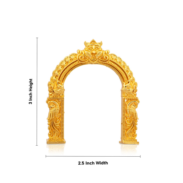 Gold Polish Arch - 3 x 2.5 Inches | Thiruvachi/ Prabhavali for Idols