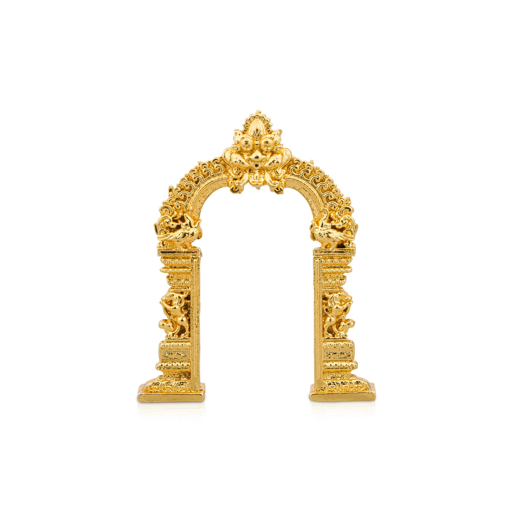 Gold Polish Arch - 2 x 1.5 Inches | Thiruvachi/ Prabhavali for Idols