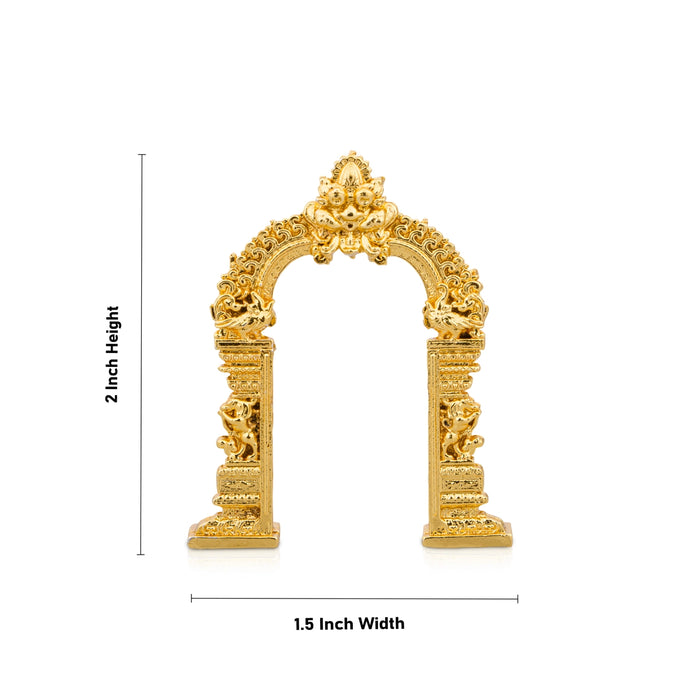 Gold Polish Arch - 2 x 1.5 Inches | Thiruvachi/ Prabhavali for Idols